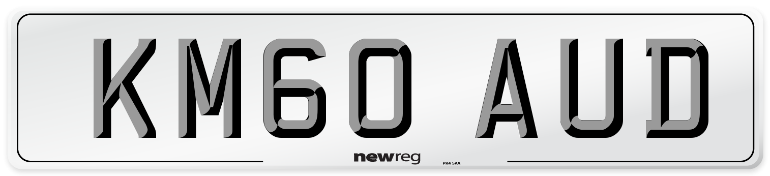 KM60 AUD Number Plate from New Reg